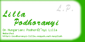 lilla podhoranyi business card